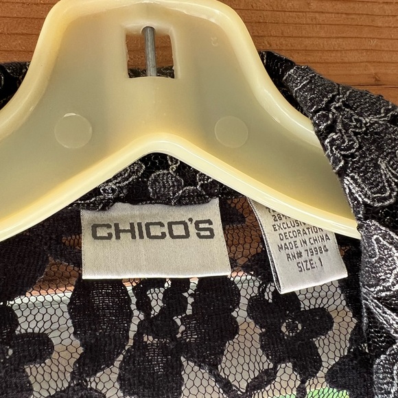 Chico size 1 black lace sheer jacket - Picture 2 of 5